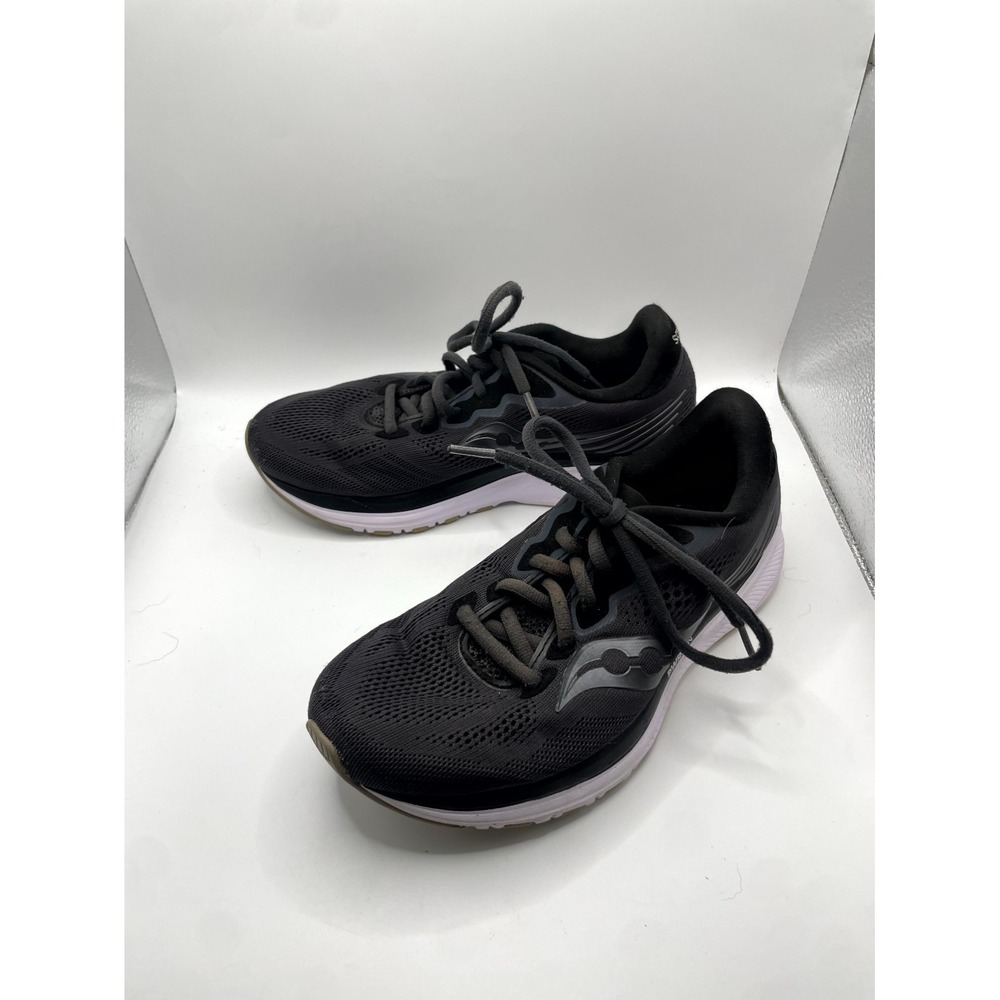 Saucony Ride 14 S10650-45 Womens US 7 Sneaker Charcoal Black Mesh Running Shoes